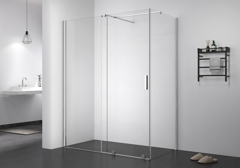 EX-102S 8mm nano glass roller sliding premium shower enclosure with side panel