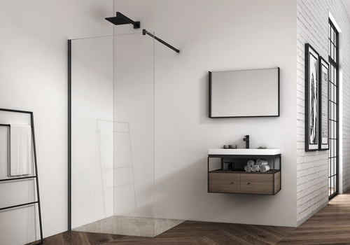 EX-101 6/8/10 mm chrome walk-in shower enclosures with stainless steel holders