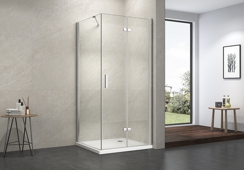 EX-215 6mm clear glass corner  hinge classic shower enclosure with stainless steel support bar