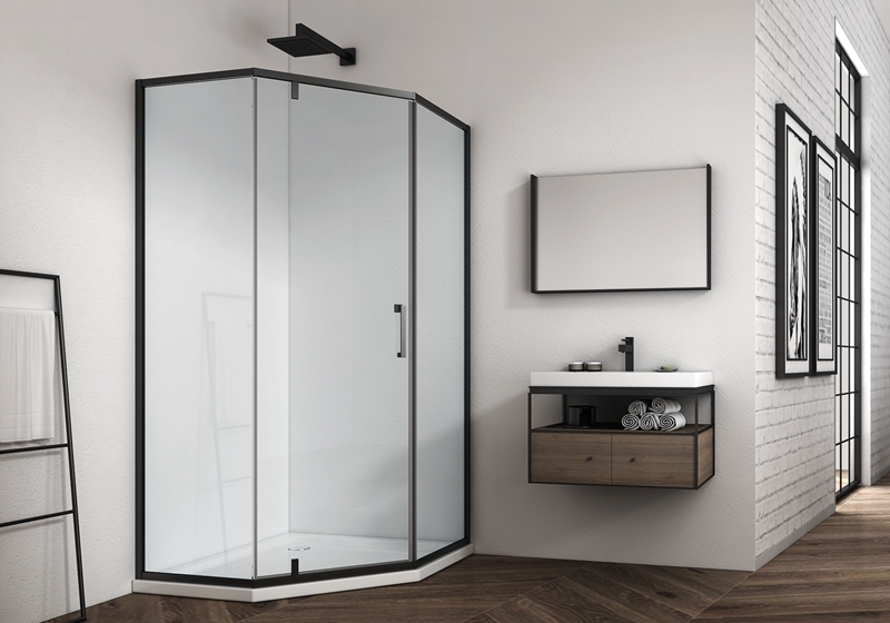 EX-309-5 matt black 6mm diamond zinc alloy hinge plus shower enclosure 