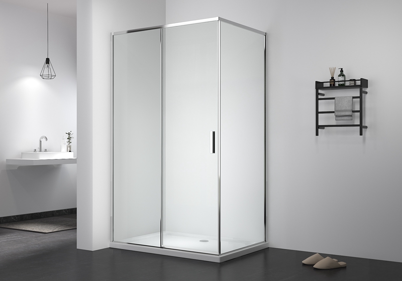 EX-507-2 5/6mm single wheel sliding slim shower enclosure +side glass
