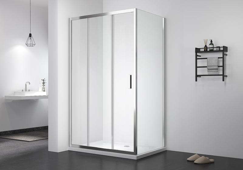 PV 906+PV 01 5/6mm tri glide door+fixed glass sliding classic shower enclosure