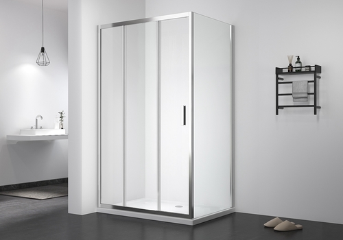 PV 906+PV 01 5/6mm tri glide door+fixed glass sliding classic shower enclosure